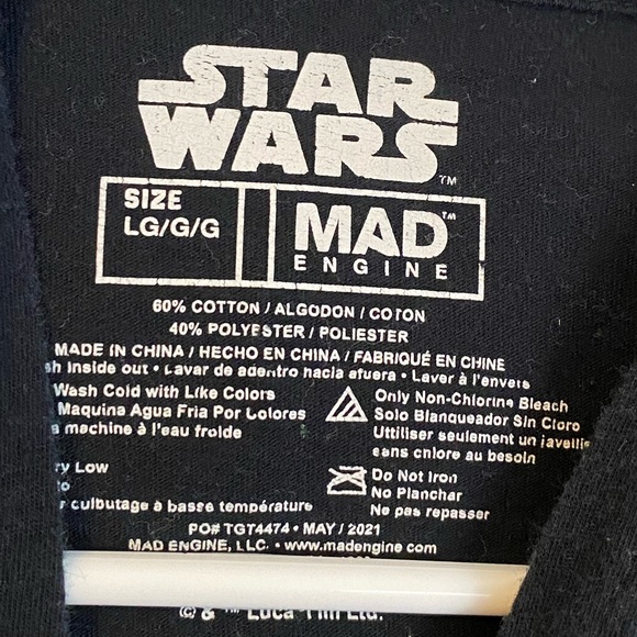 Star Wars Long-Sleeve Hooded T-shirt Women’s Medium - Picture 2 of 3